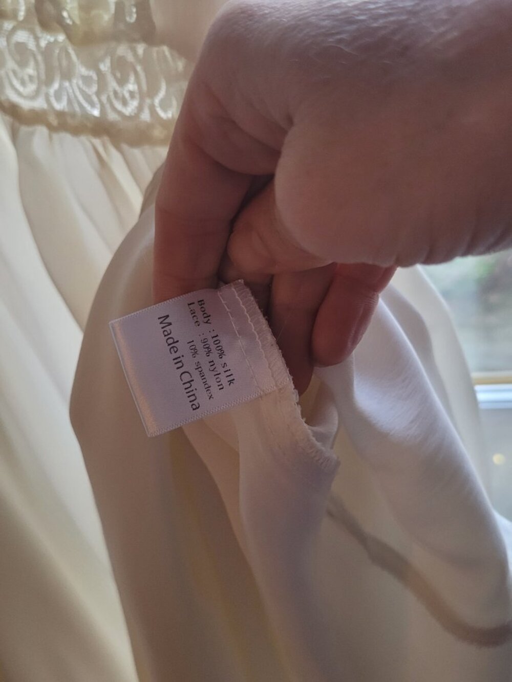 Fishers finery sz M silk and lace nightgown nwot - Picture 3 of 7